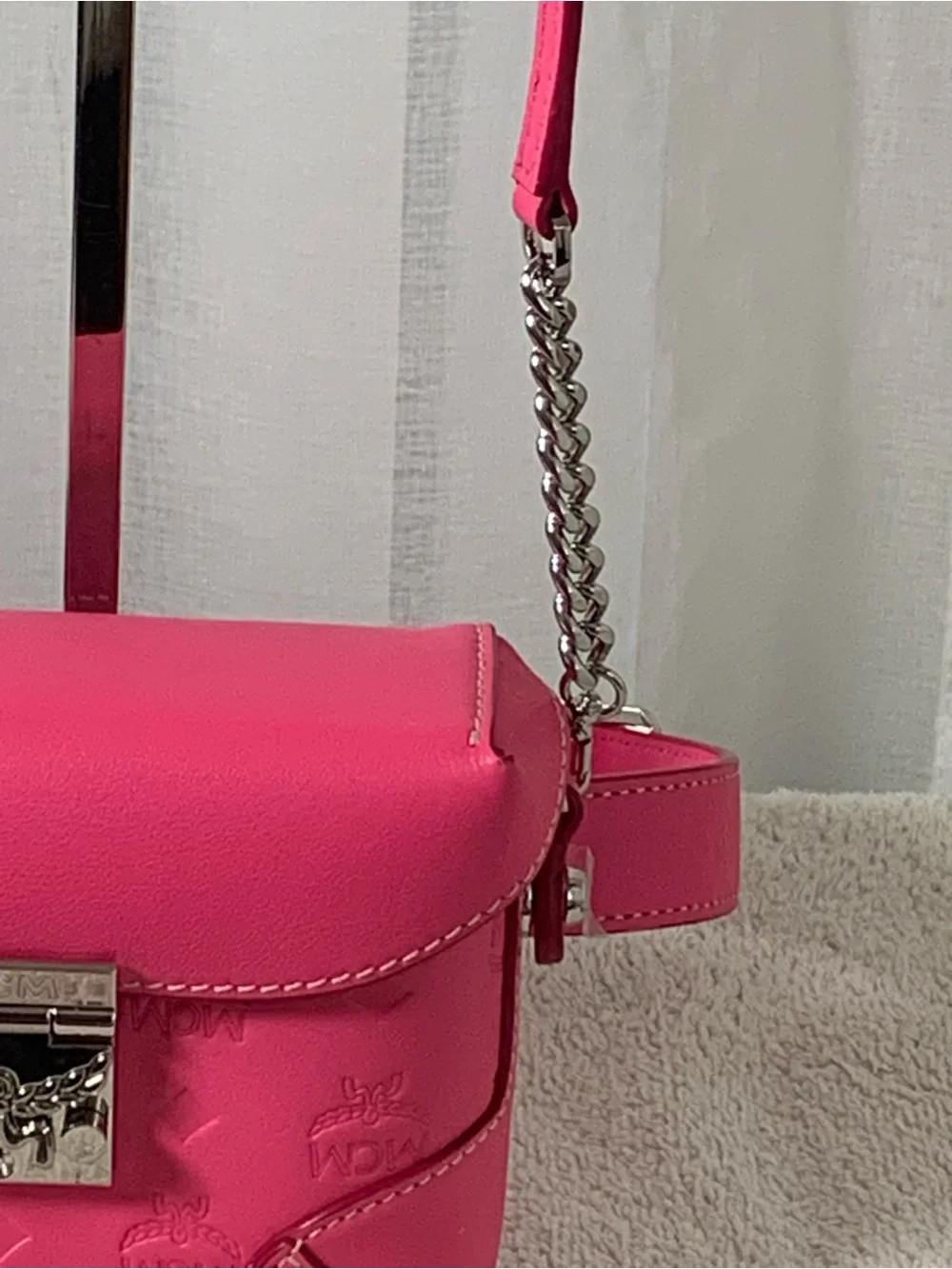NWT MCM Patricia Pink Crossbody Belt Bag